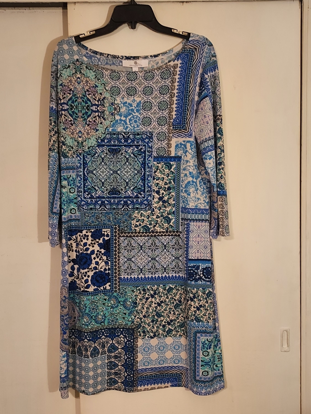 Sunproof Jean-Pierre Klifa Daphne Dress Portuguese Tile Patchwork Blue Large